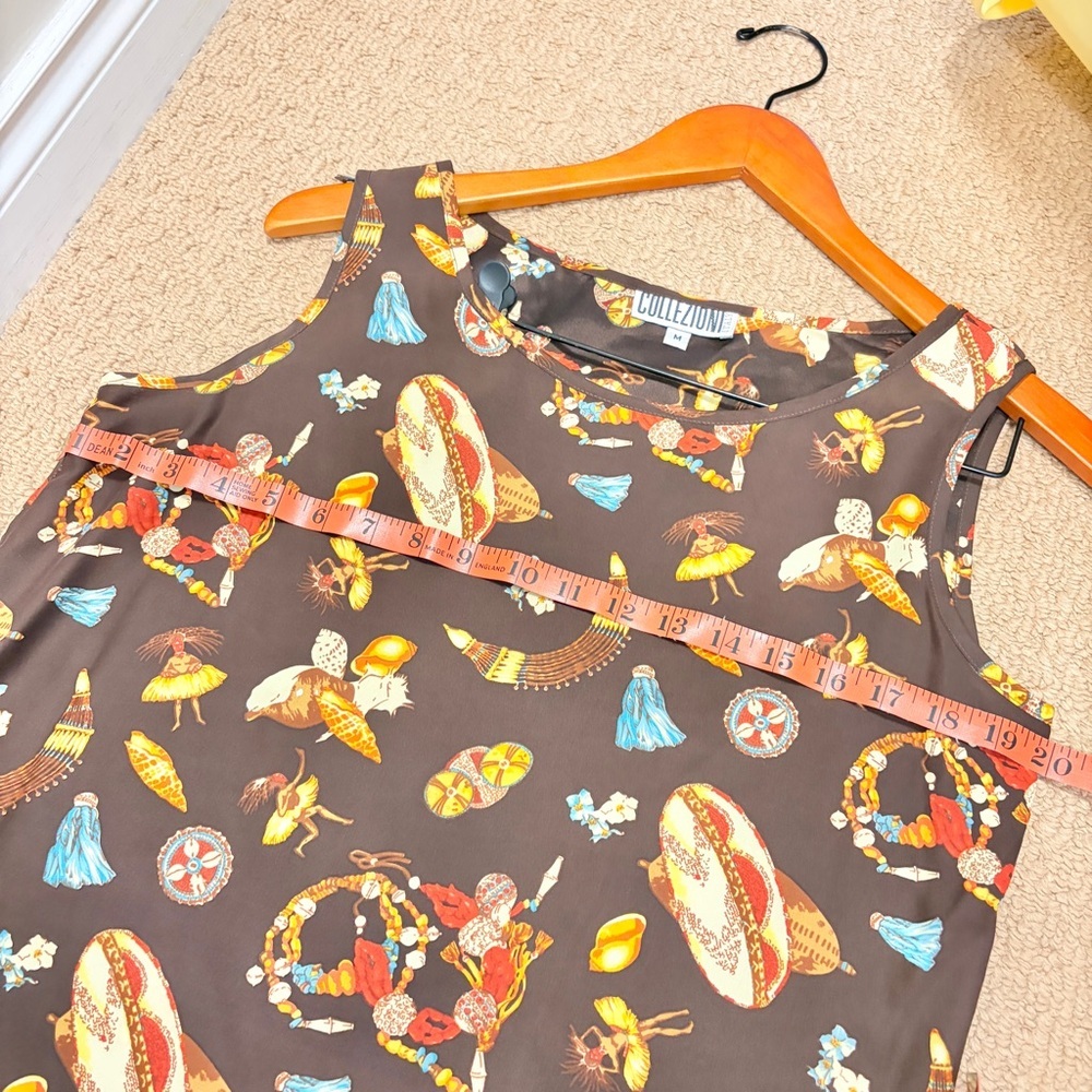 Vintage Collezioni Italy Silk Hawaiian Print Tank – Size M - Picture 8 of 8